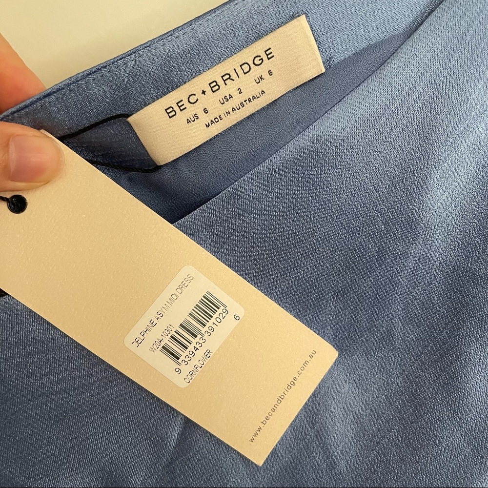 NWT bec and bridge Delphine cornflower dress-2 - Picture 7 of 7